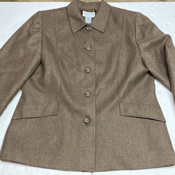 Pendleton 100% Virgin Wool Blazer Jacket Suit Coat Women’s 14 Button Down USA - Picture 4 of 13